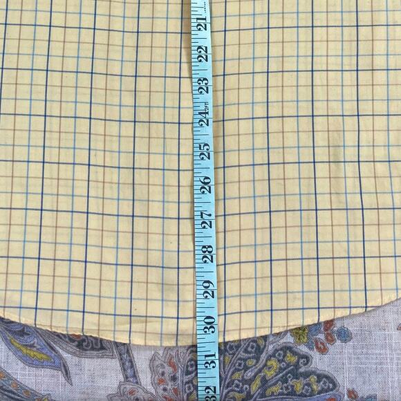 L.L. Bean Yellow Blue Long Sleeve Button Cotton Shirt M Regular - Picture 8 of 8